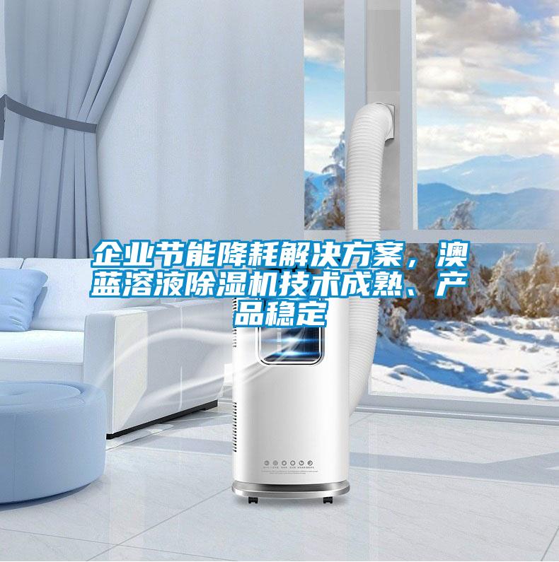 企業節能降耗解決方案,澳藍溶液除濕機技術成熟、產品穩定